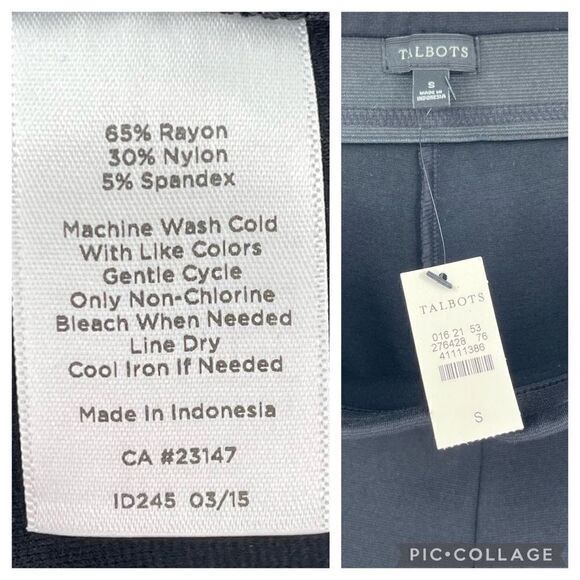 Talbots Black Side Zip Ankle Pants Casual Comfort Office Work Wear Women Small - Picture 8 of 8